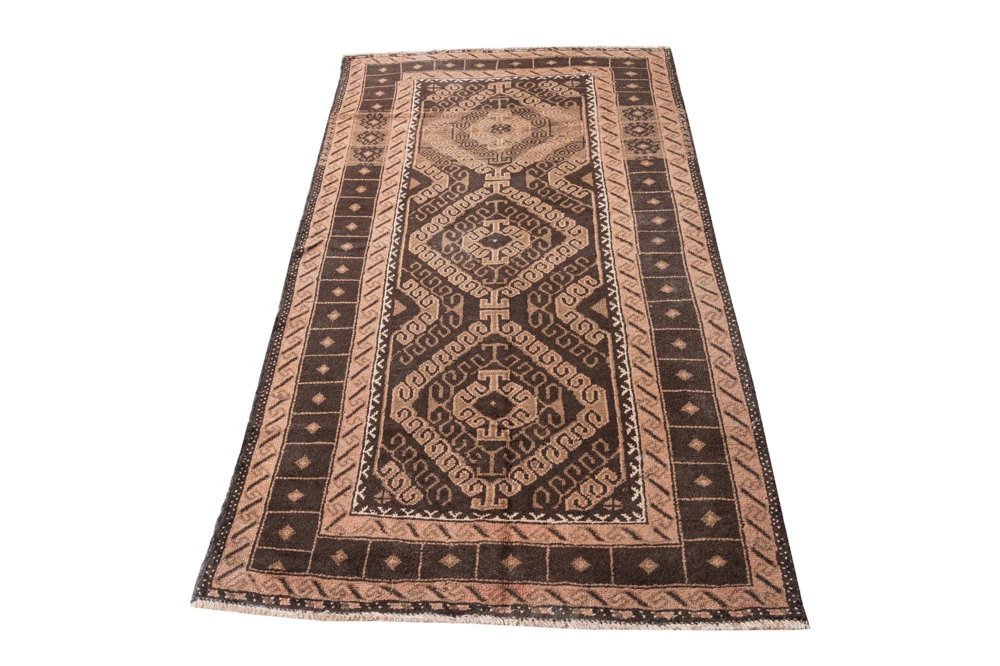 3' 4 x 6' 3 Hand Knotted Ultra Vintage Persian Wool Rug