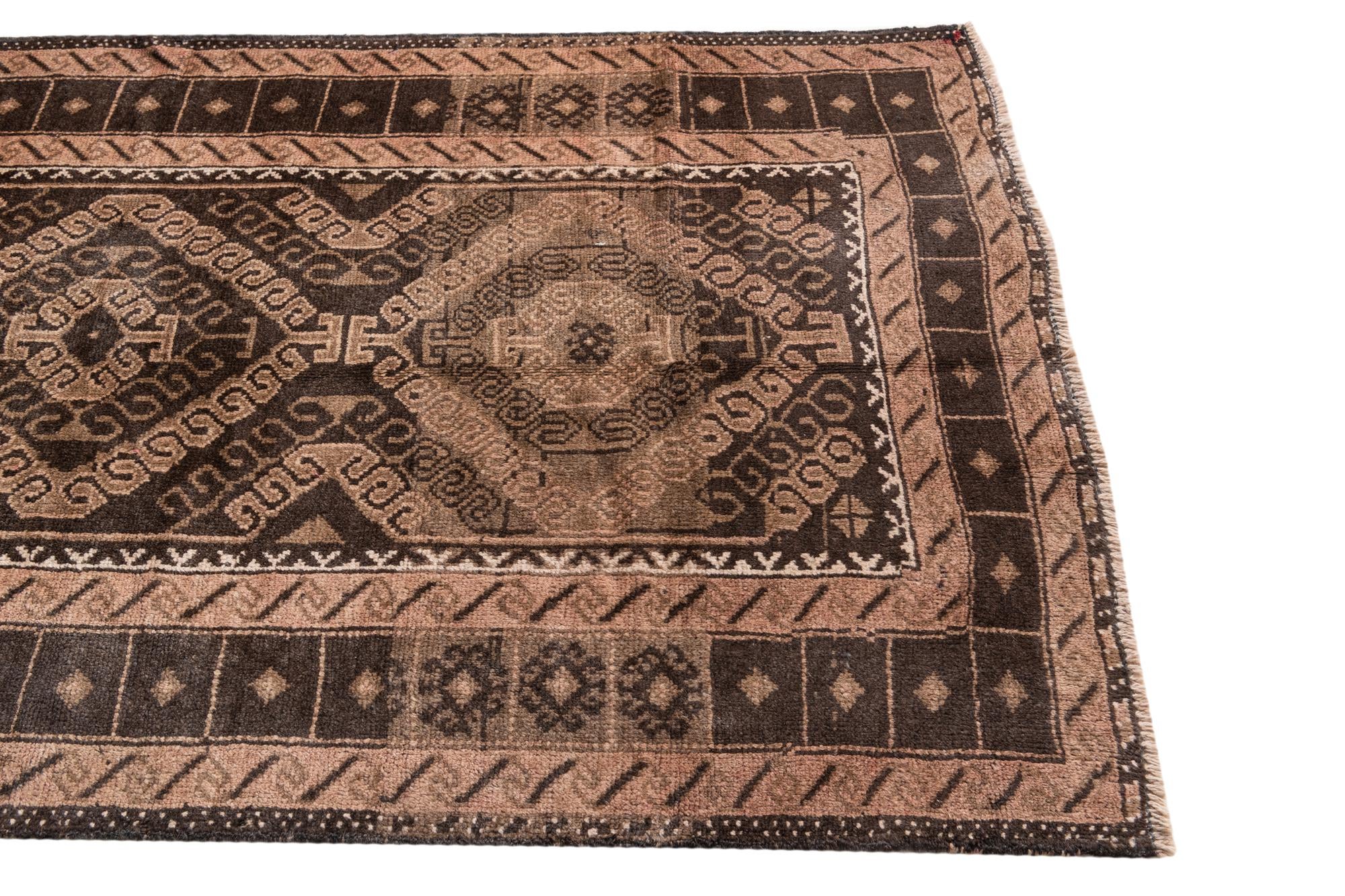 3' 4 x 6' 3 Hand Knotted Ultra Vintage Persian Wool Rug