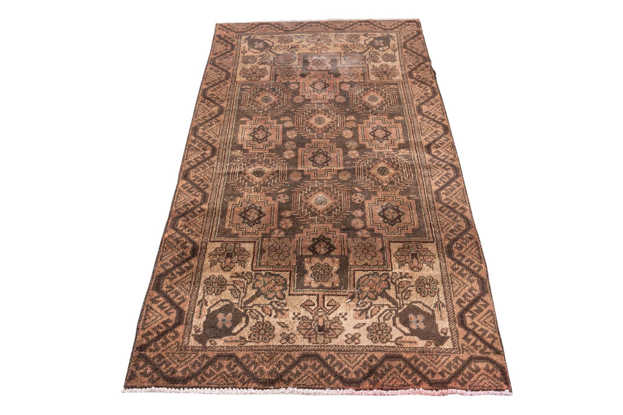 3' 3 x 6' 4 Hand Knotted Ultra Vintage Persian Wool Rug