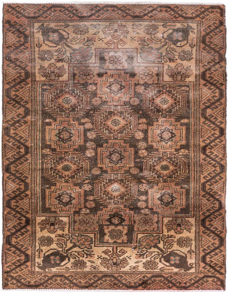 Detail image of 3' 3 x 6' 4 Hand Knotted Ultra Vintage Persian Wool Rug