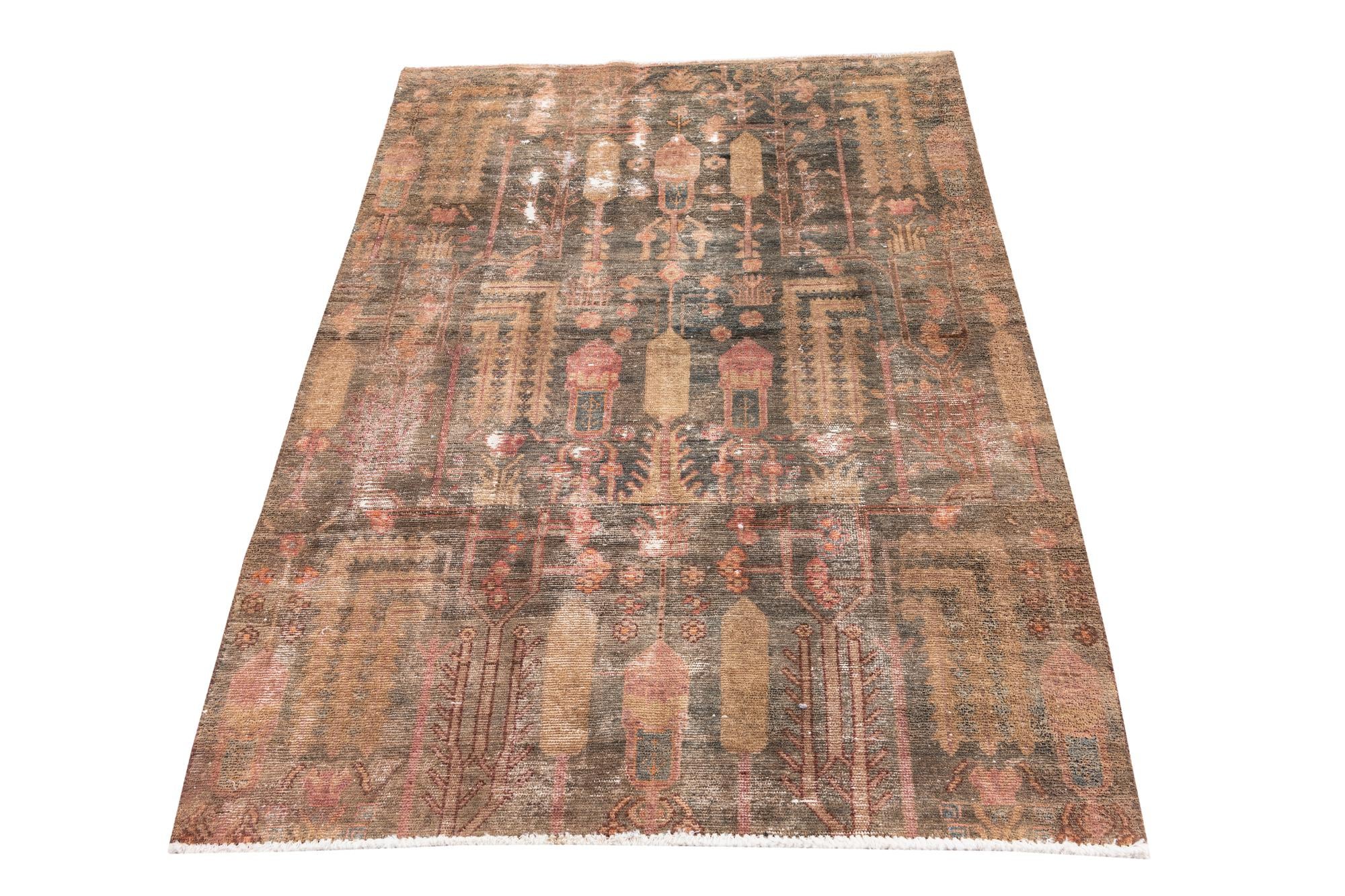 3' 8 x 5' 3 Hand Knotted Ultra Vintage Persian Wool Rug
