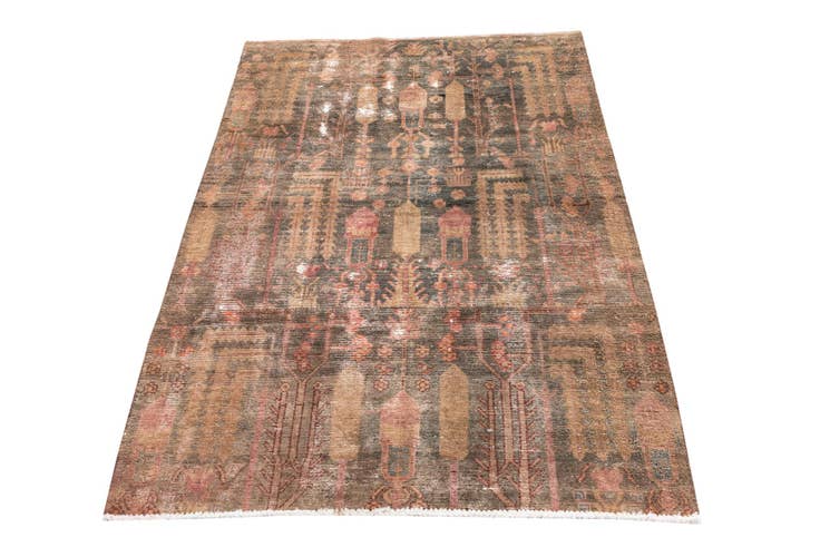 Detail image of 3' 8 x 5' 3 Hand Knotted Ultra Vintage Persian Wool Rug