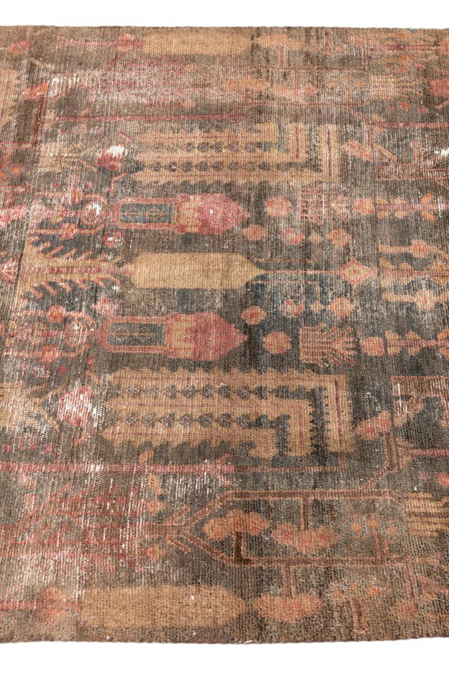 Detail image of 3' 8 x 5' 3 Hand Knotted Ultra Vintage Persian Wool Rug