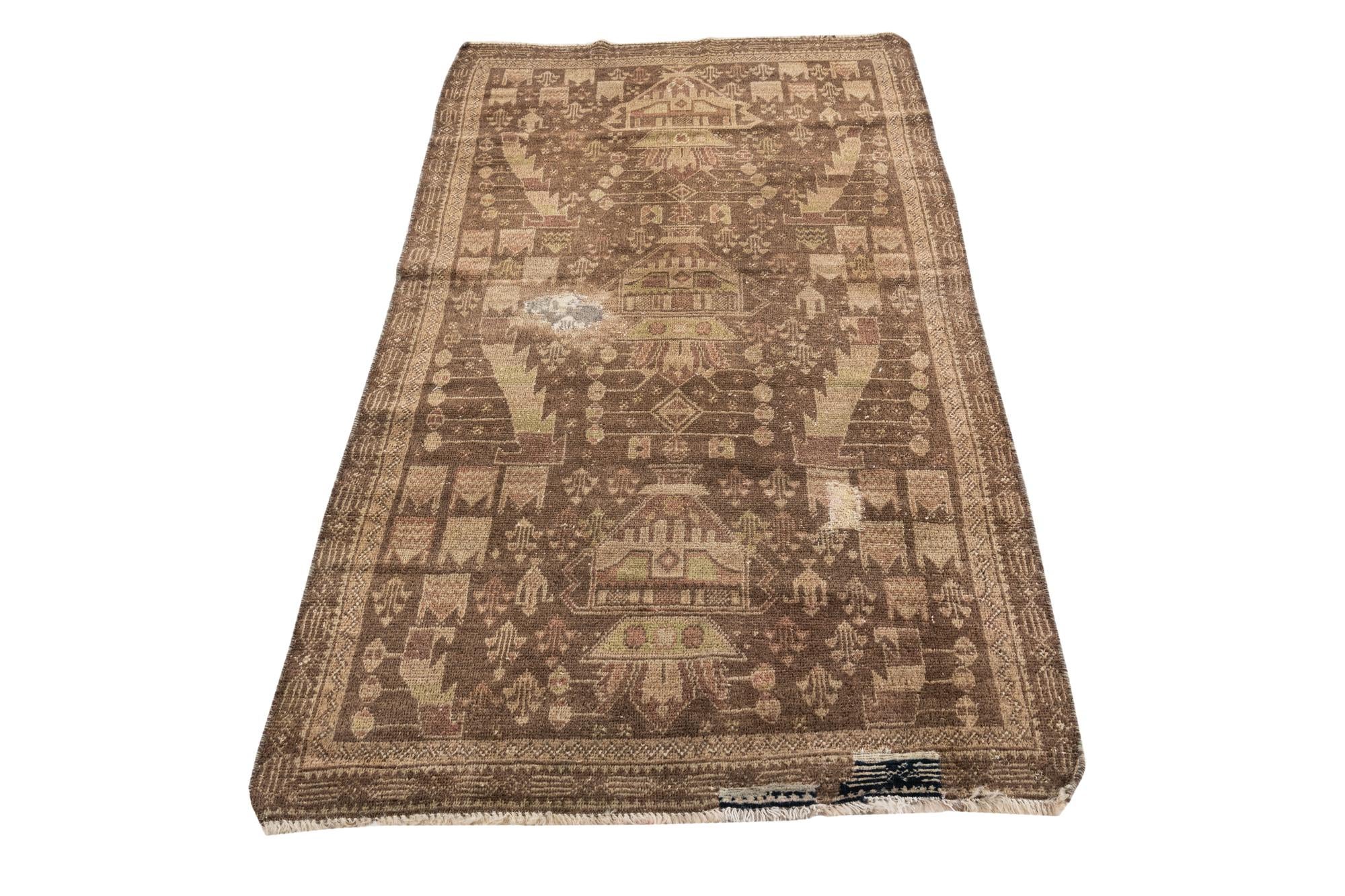 3' 5 x 6' 5 Hand Knotted Ultra Vintage Persian Wool Rug