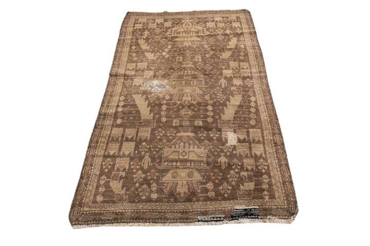 3' 5 x 6' 5 Hand Knotted Ultra Vintage Persian Wool Rug