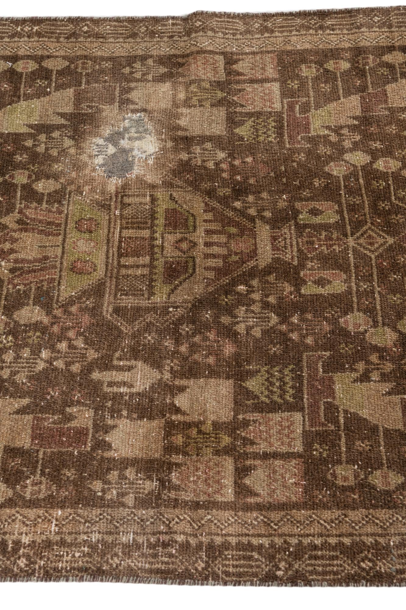 3' 5 x 6' 5 Hand Knotted Ultra Vintage Persian Wool Rug