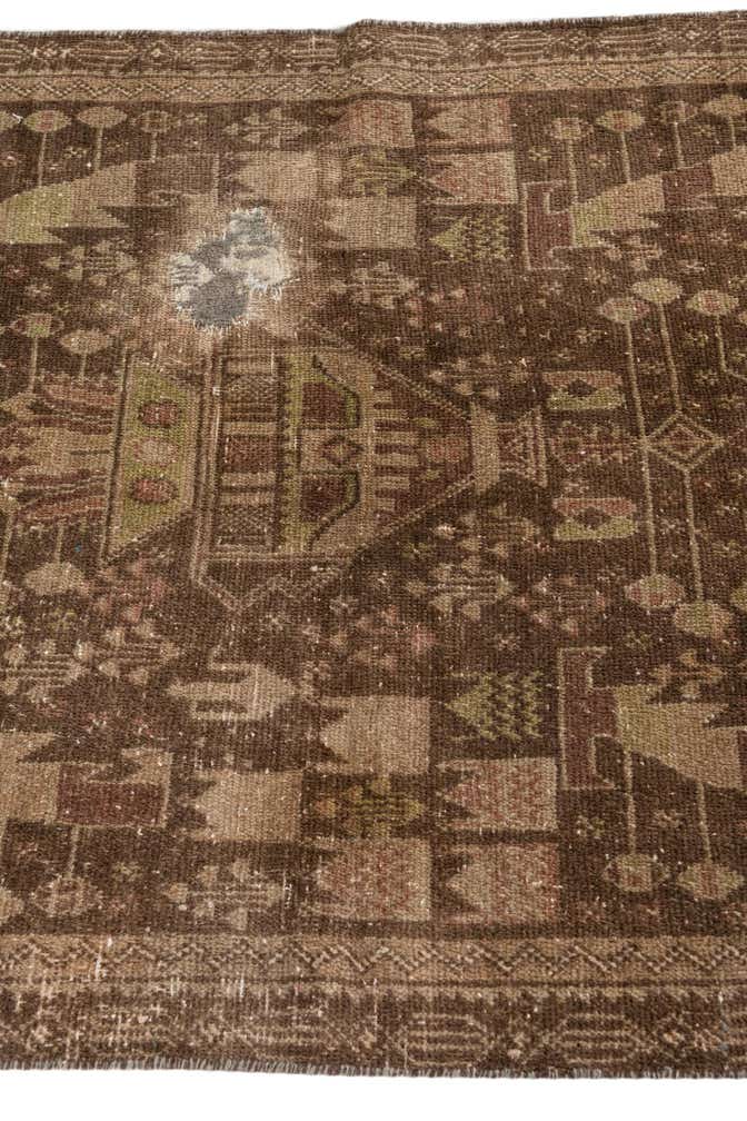 3' 5 x 6' 5 Hand Knotted Ultra Vintage Persian Wool Rug