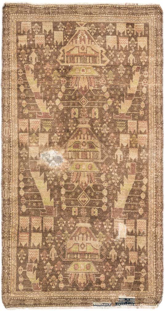 3' 5 x 6' 5 Hand Knotted Ultra Vintage Persian Wool Rug