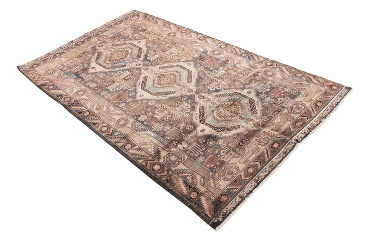 Detail image of 4' 1 x 6' 8 Hand Knotted Ultra Vintage Persian Wool Rug