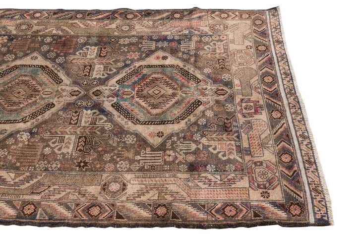 4' 1 x 6' 8 Hand Knotted Ultra Vintage Persian Wool Rug