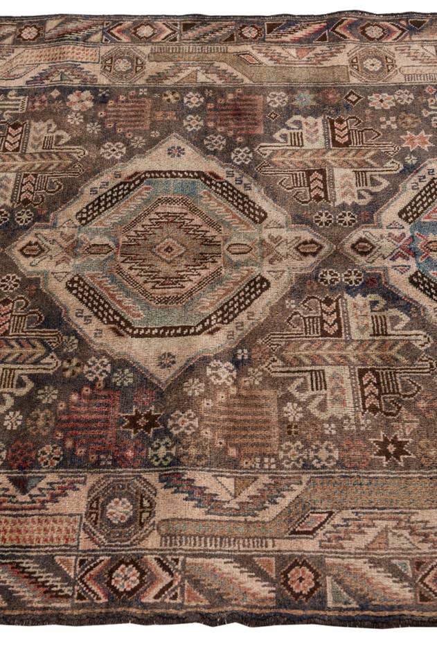 Detail image of 4' 1 x 6' 8 Hand Knotted Ultra Vintage Persian Wool Rug