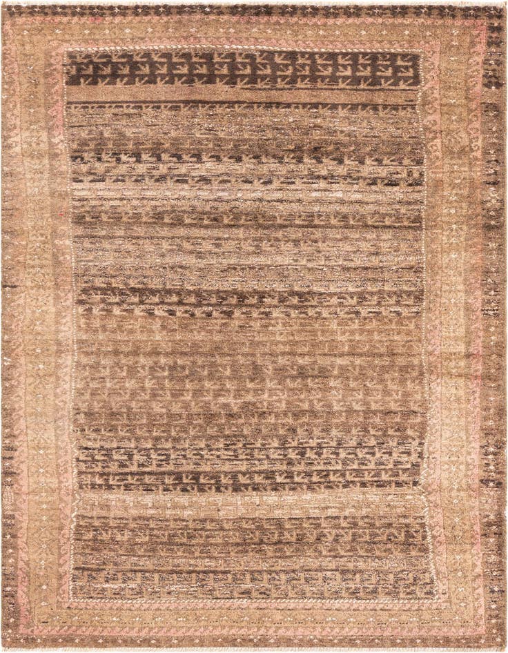Detail image of 3' 4 x 6' 3 Hand Knotted Ultra Vintage Persian Wool Rug