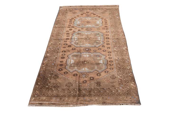 3' 6 x 6' 4 Hand Knotted Ultra Vintage Persian Wool Rug