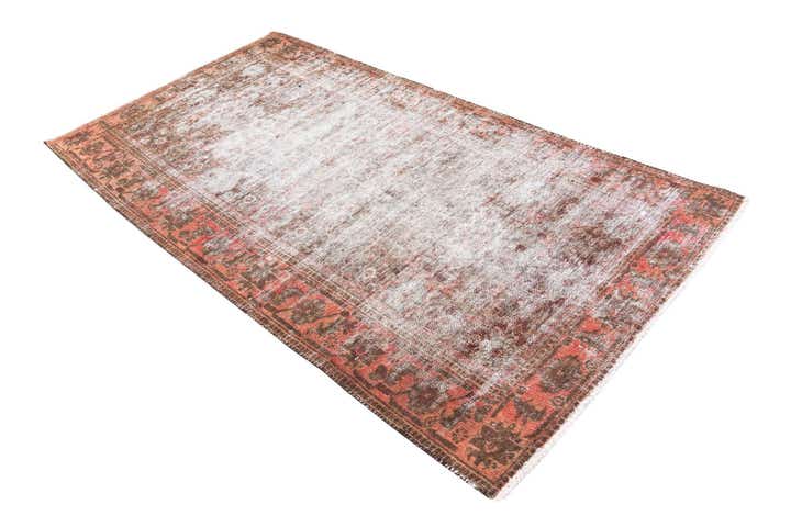 3' 7 x 7' Hand Knotted Ultra Vintage Persian Wool Rug