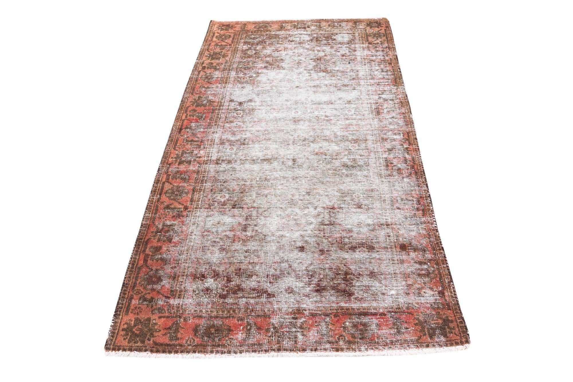 3' 7 x 7' Hand Knotted Ultra Vintage Persian Wool Rug