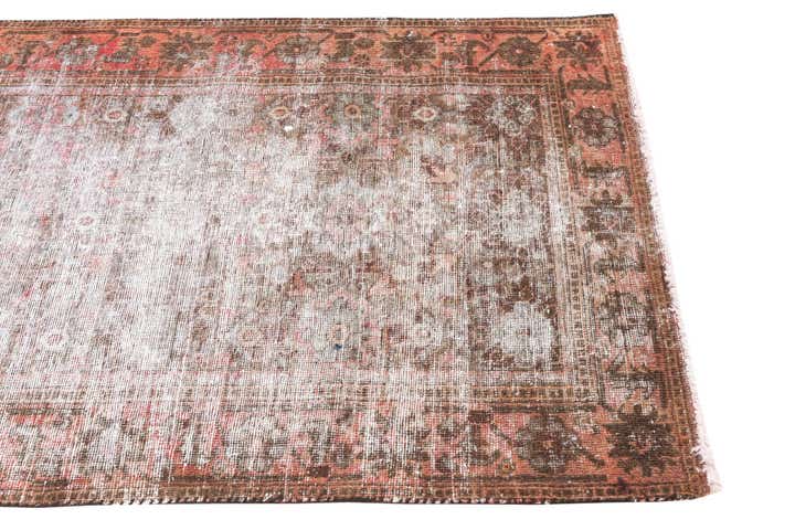 3' 7 x 7' Hand Knotted Ultra Vintage Persian Wool Rug