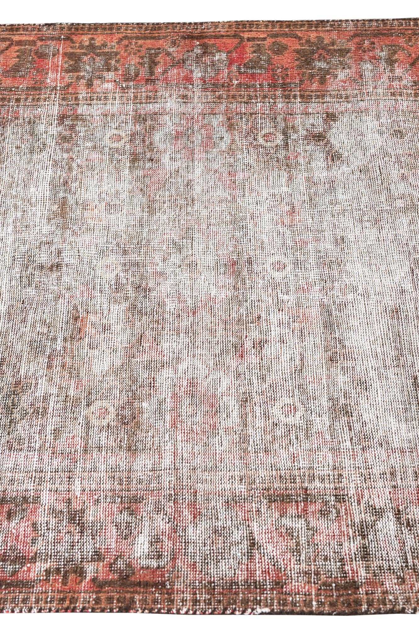 3' 7 x 7' Hand Knotted Ultra Vintage Persian Wool Rug
