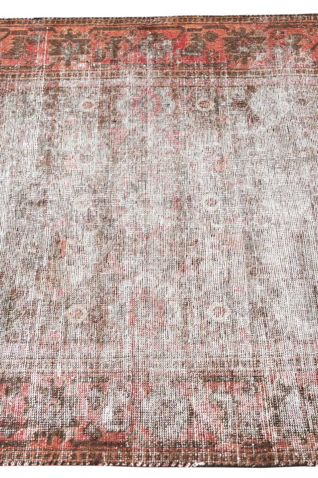 Detail image of 3' 7 x 7' Hand Knotted Ultra Vintage Persian Wool Rug