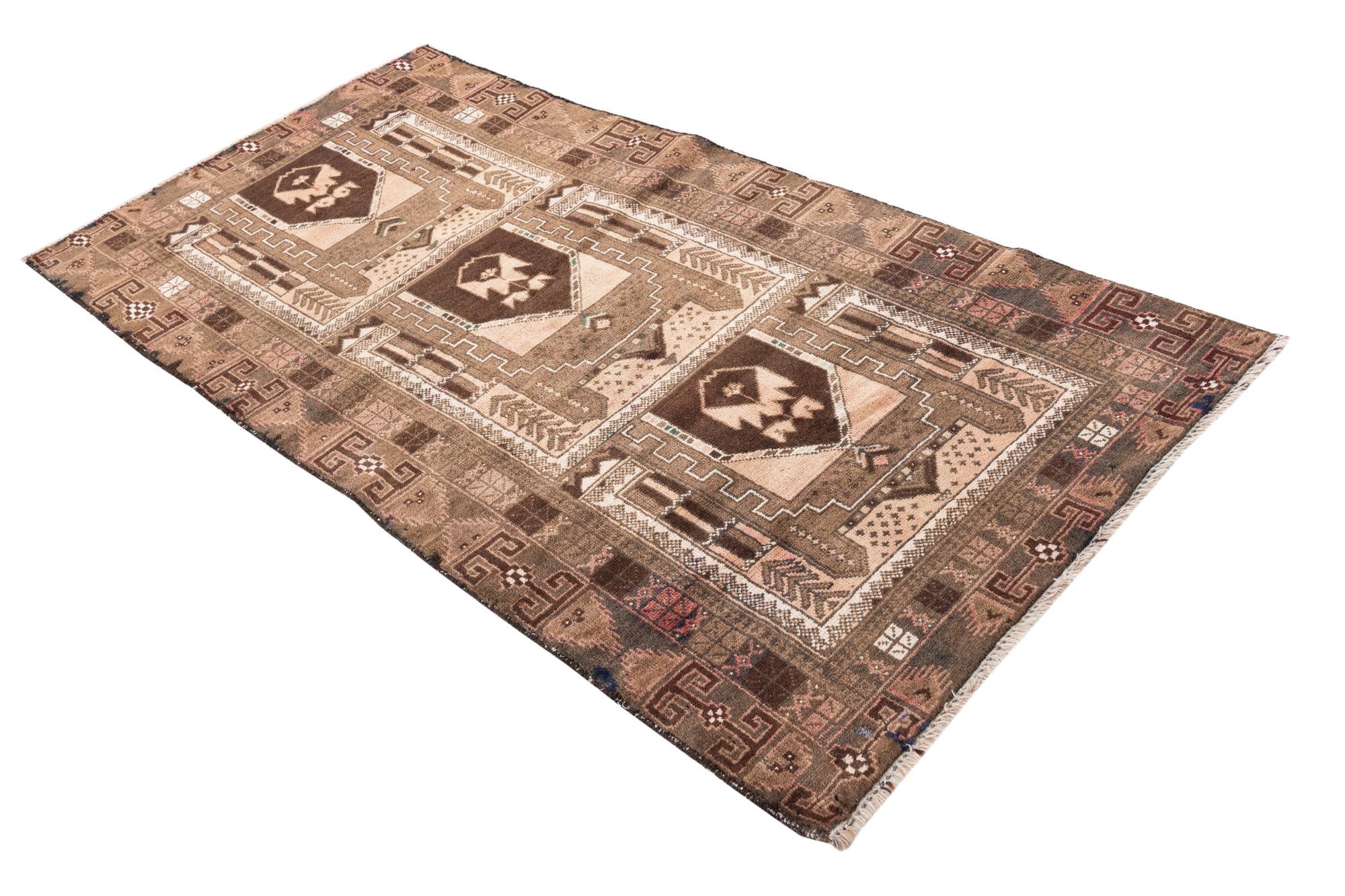 3' 5 x 6' 8 Hand Knotted Ultra Vintage Persian Wool Rug