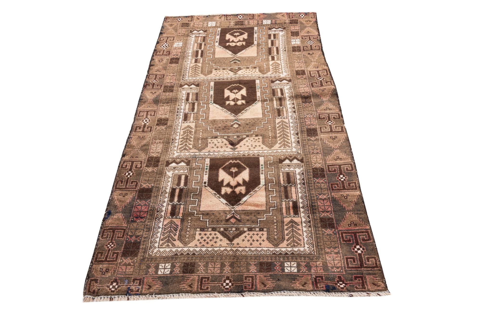 3' 5 x 6' 8 Hand Knotted Ultra Vintage Persian Wool Rug