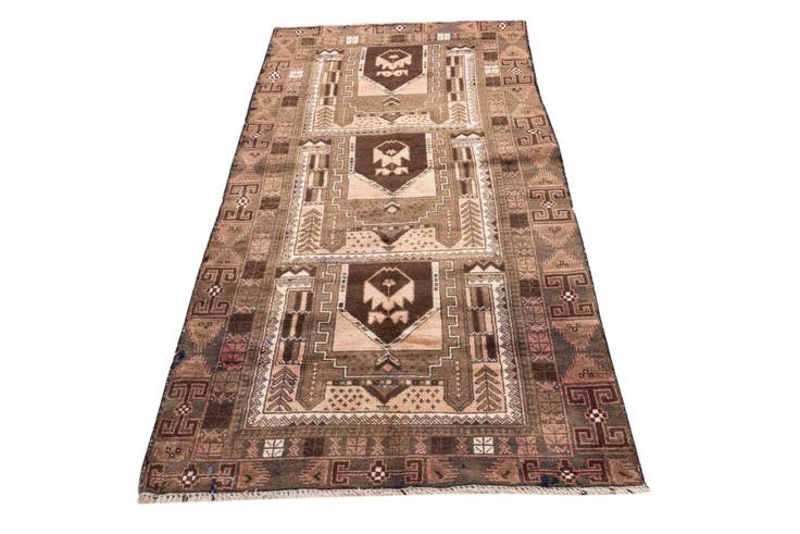 Detail image of 3' 5 x 6' 8 Hand Knotted Ultra Vintage Persian Wool Rug