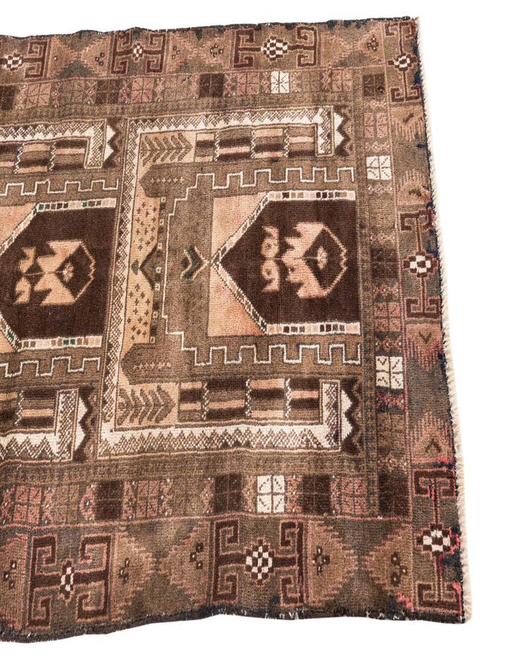 Detail image of 3' 5 x 6' 8  Hand Knotted Ultra Vintage Persian Wool Rug