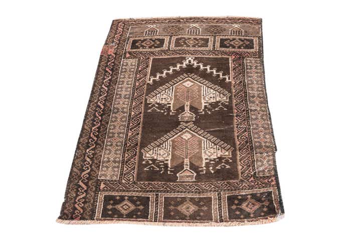 2' 6 x 4' Hand Knotted Ultra Vintage Persian Wool Rug