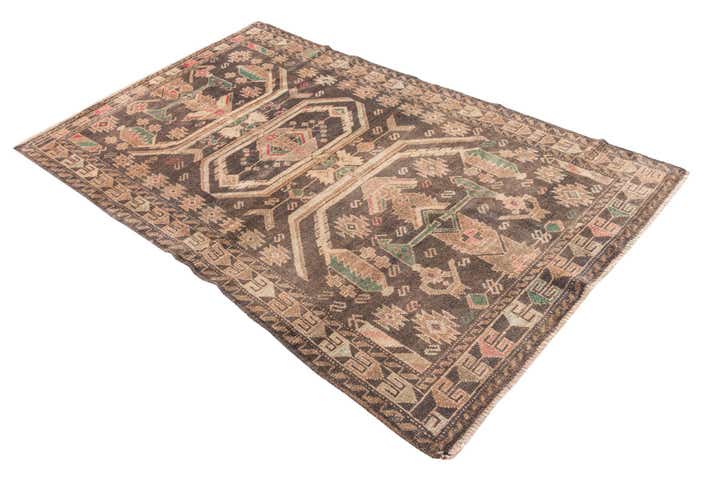 3' 9 x 6' 3 Hand Knotted Ultra Vintage Persian Wool Rug