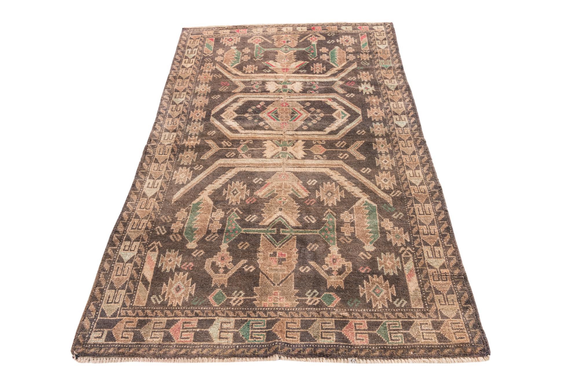 3' 9 x 6' 3 Hand Knotted Ultra Vintage Persian Wool Rug