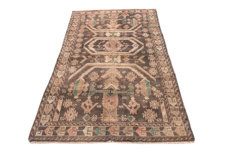 Detail image of 3' 9 x 6' 3 Hand Knotted Ultra Vintage Persian Wool Rug