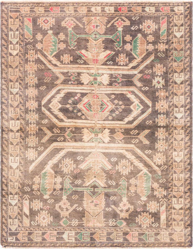 Detail image of 3' 9 x 6' 3 Hand Knotted Ultra Vintage Persian Wool Rug