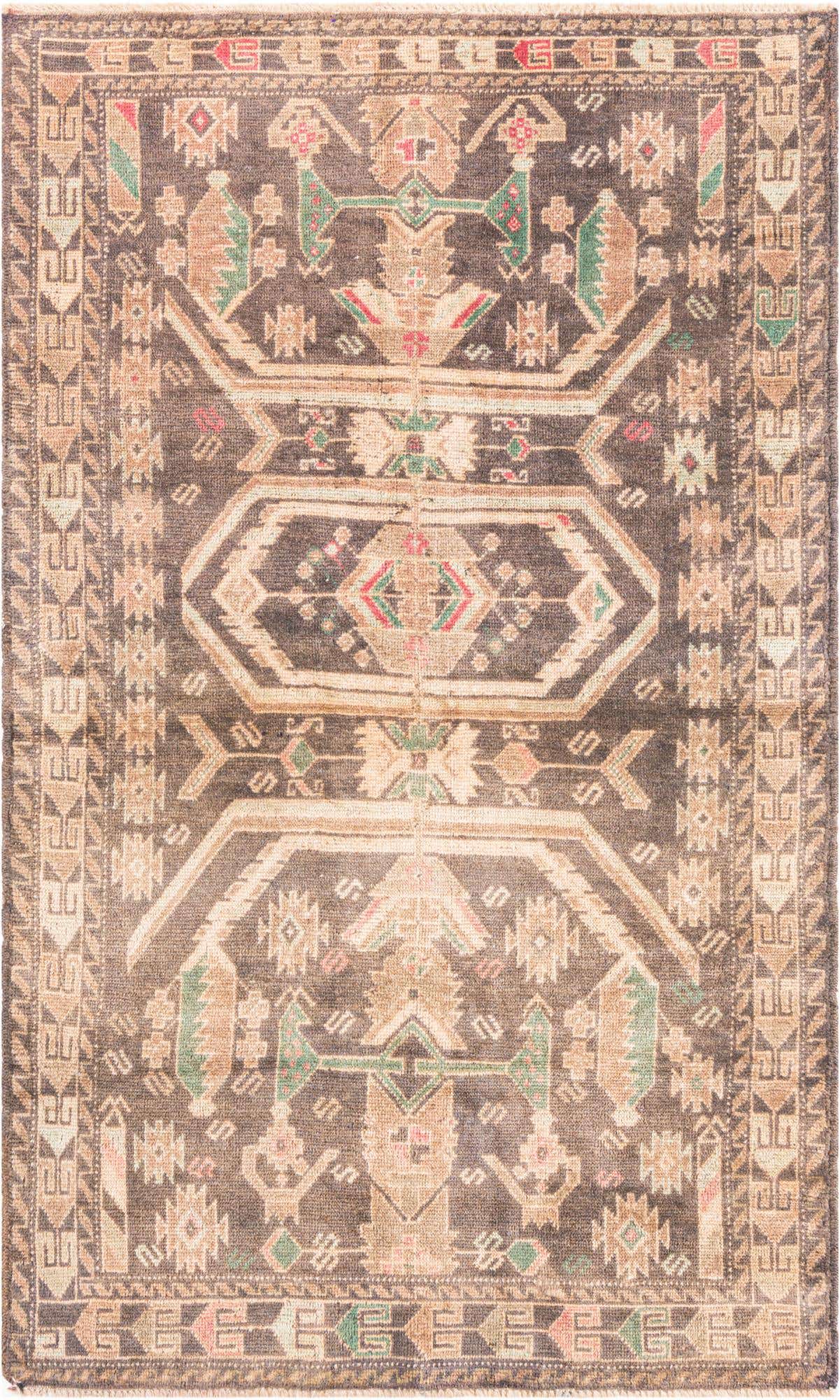 3' 9 x 6' 3 Hand Knotted Ultra Vintage Persian Wool Rug