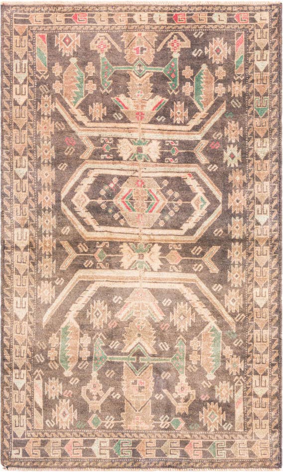 Detail image of 3' 9 x 6' 3 Hand Knotted Ultra Vintage Persian Wool Rug