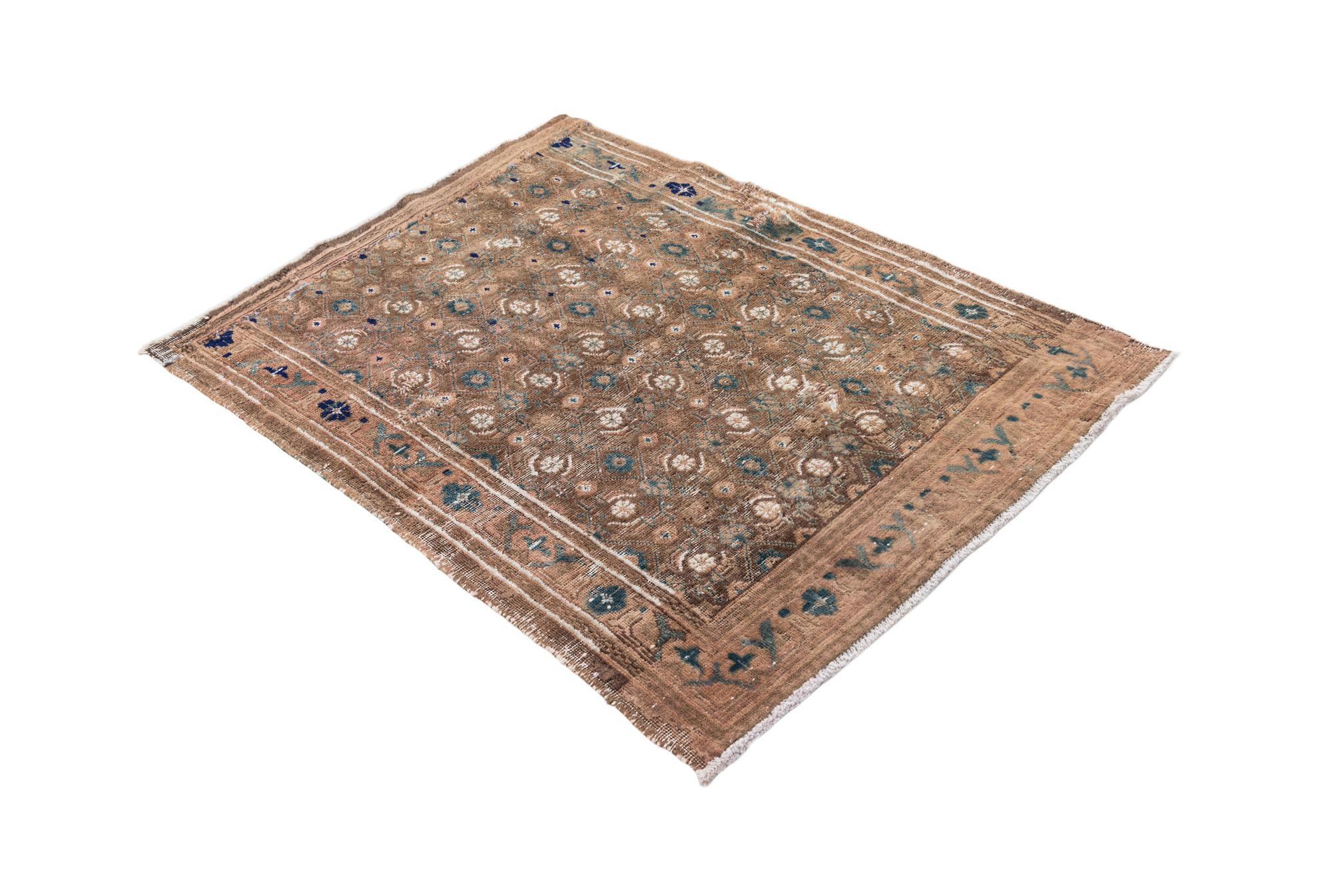 3' 7 x 4' 9 Hand Knotted Ultra Vintage Persian Wool Rug