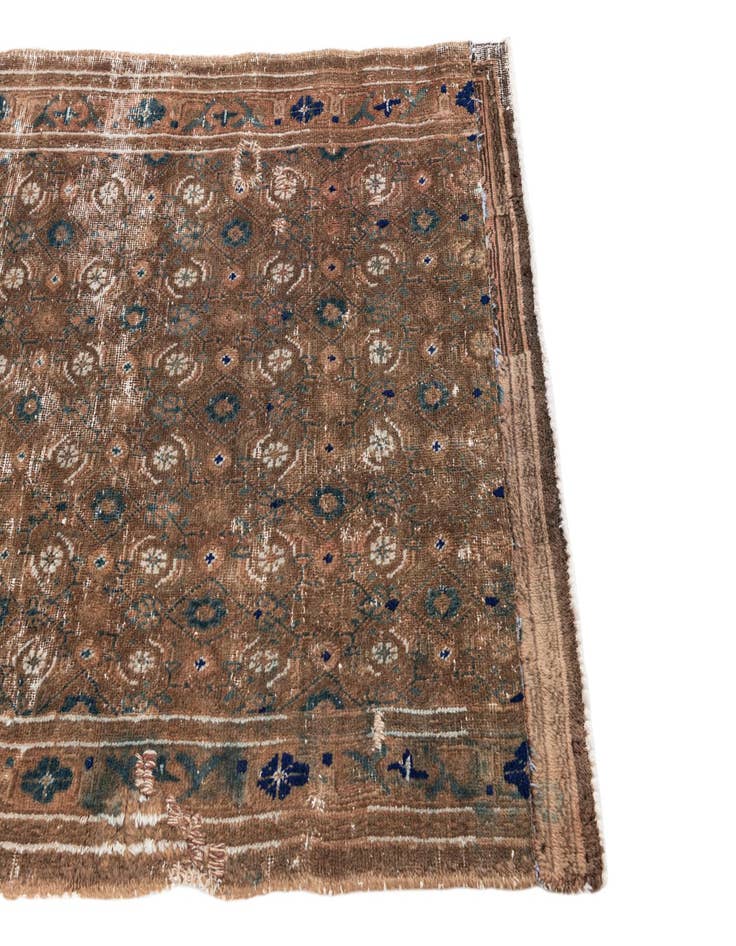 Detail image of 3' 7 x 4' 9  Hand Knotted Ultra Vintage Persian Wool Rug