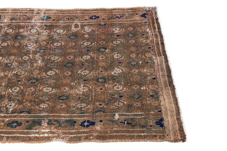 Detail image of 3' 7 x 4' 9 Hand Knotted Ultra Vintage Persian Wool Rug
