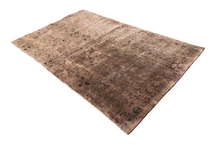 Detail image of 4' 5 x 7' Hand Knotted Ultra Vintage Persian Wool Rug