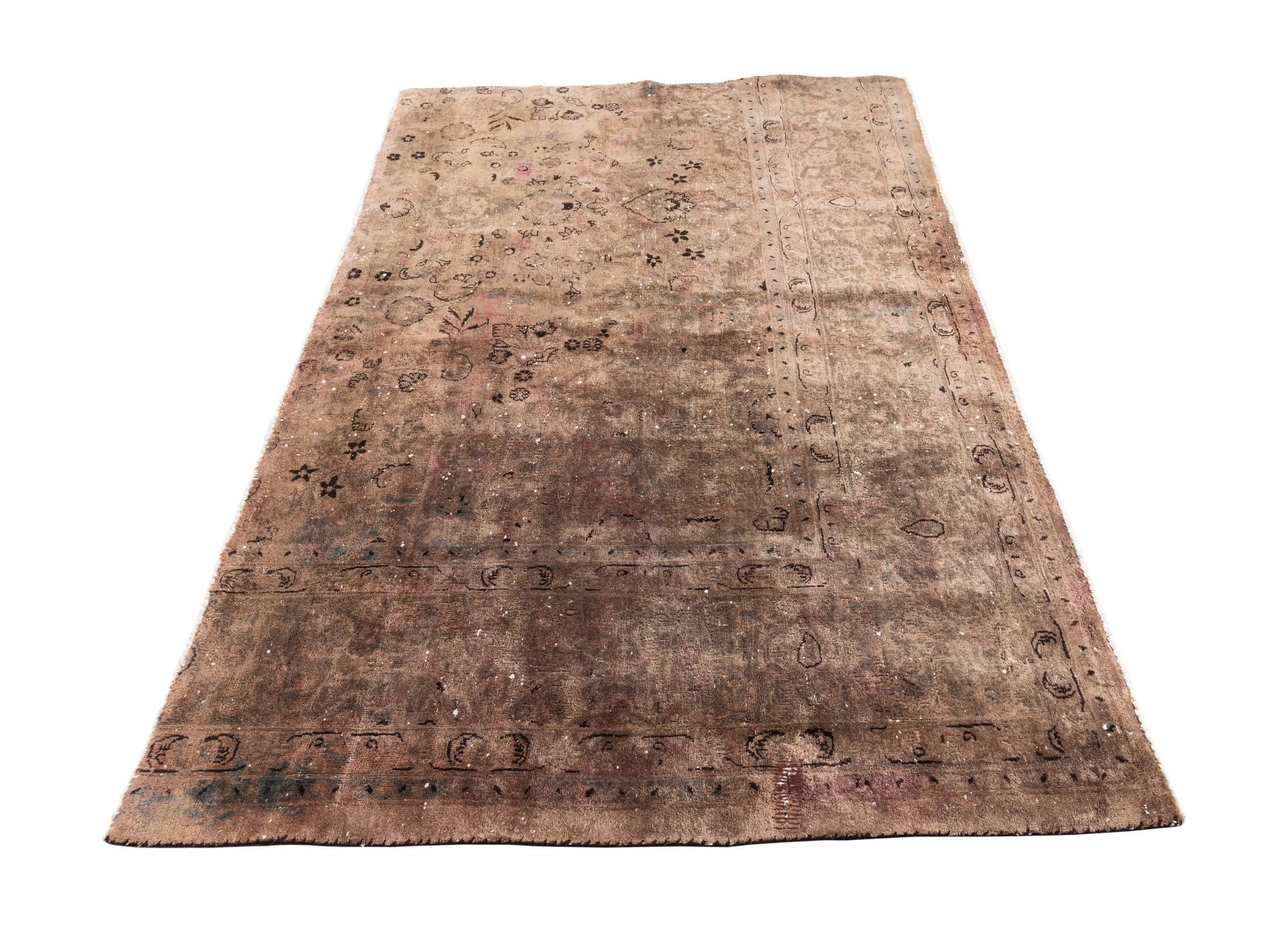 4' 5 x 7' Hand Knotted Ultra Vintage Persian Wool Rug