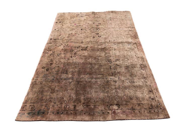 Detail image of 4' 5 x 7' Hand Knotted Ultra Vintage Persian Wool Rug