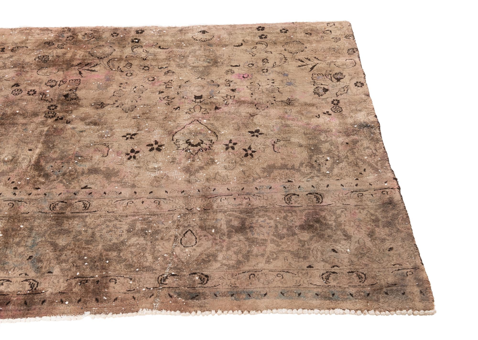4' 5 x 7' Hand Knotted Ultra Vintage Persian Wool Rug