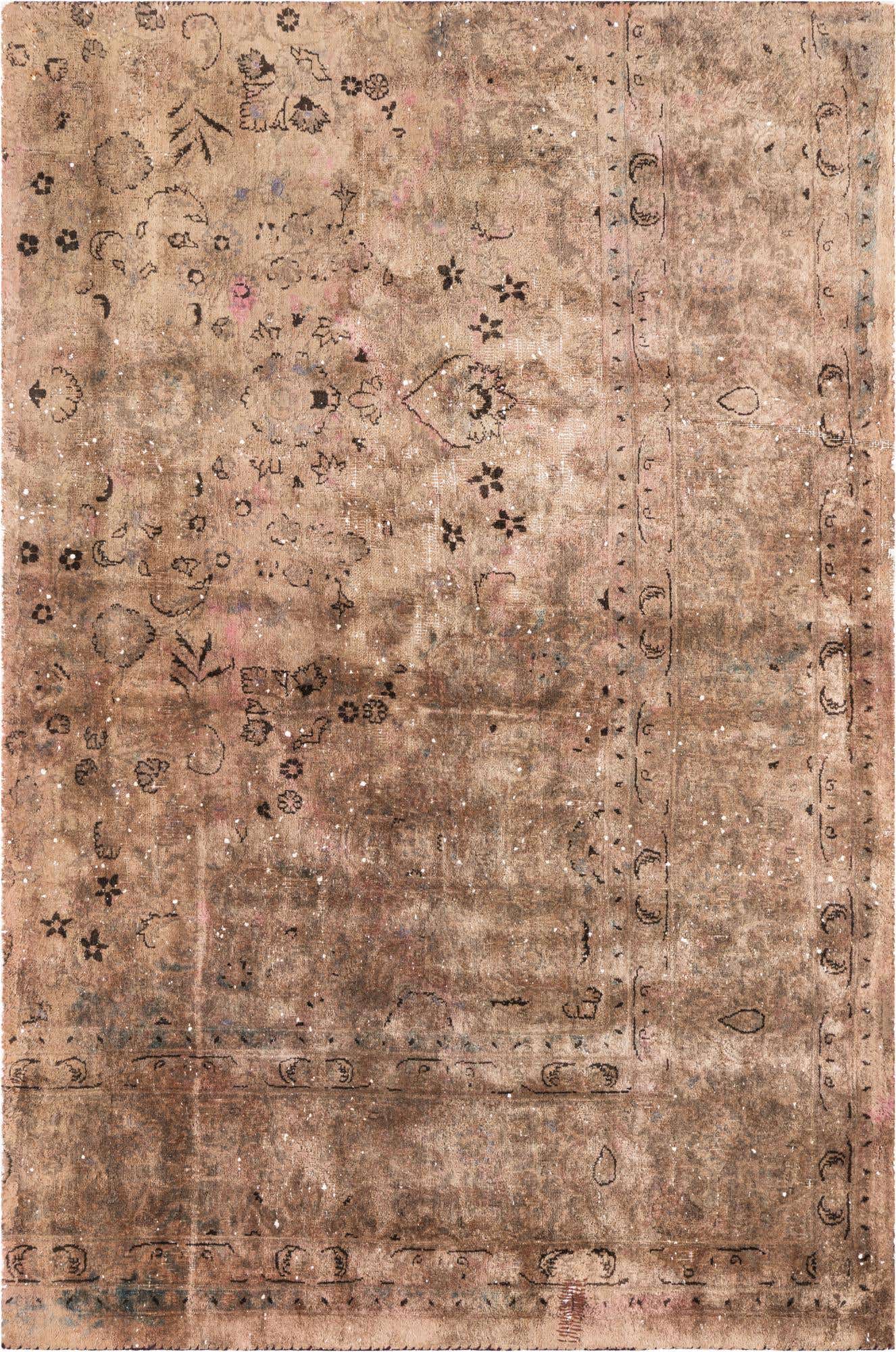 4' 5 x 7' Hand Knotted Ultra Vintage Persian Wool Rug