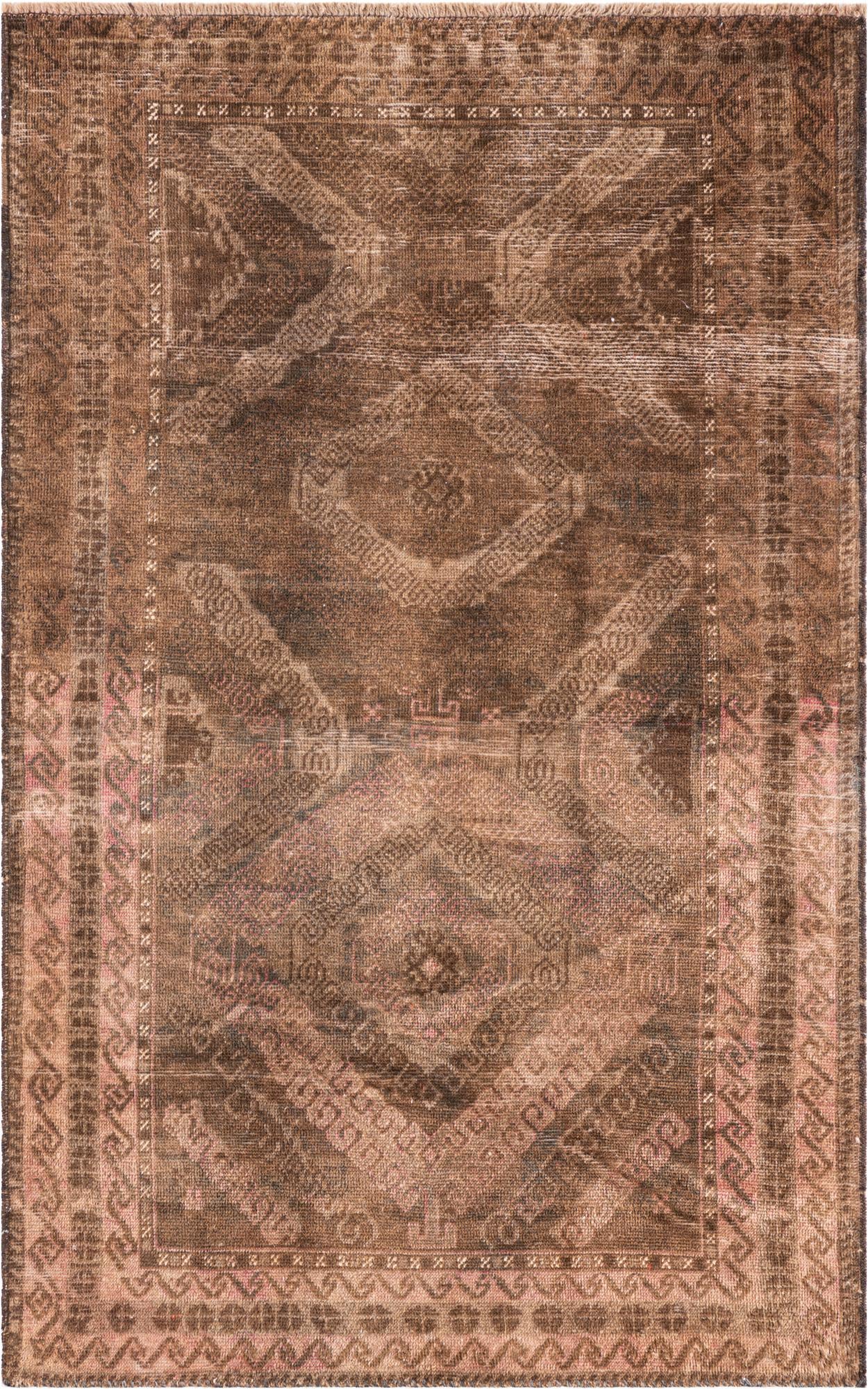 3' 8 x 5' 9 Hand Knotted Ultra Vintage Persian Wool Rug