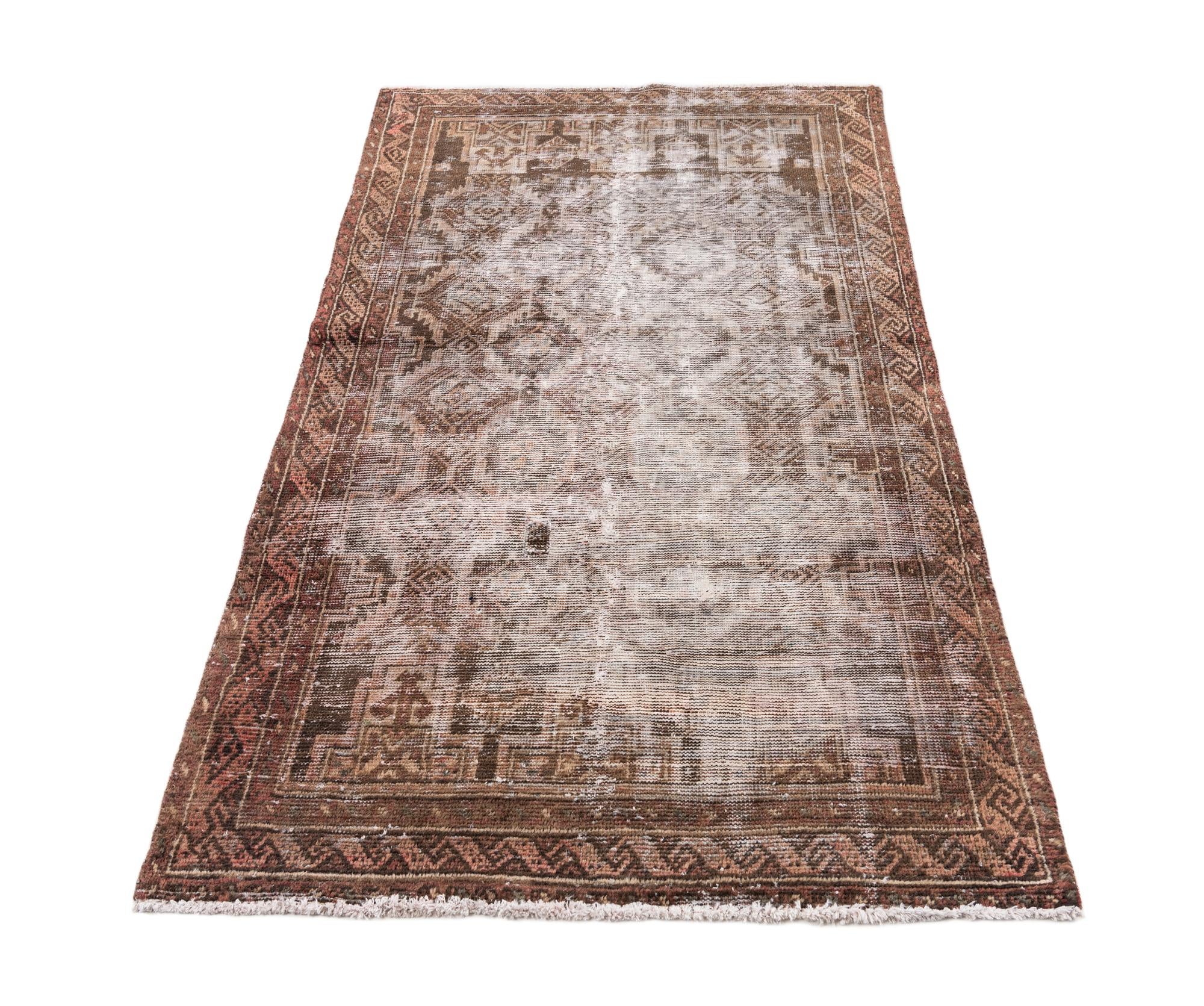 3' 7 x 6' 5 Hand Knotted Ultra Vintage Persian Wool Rug