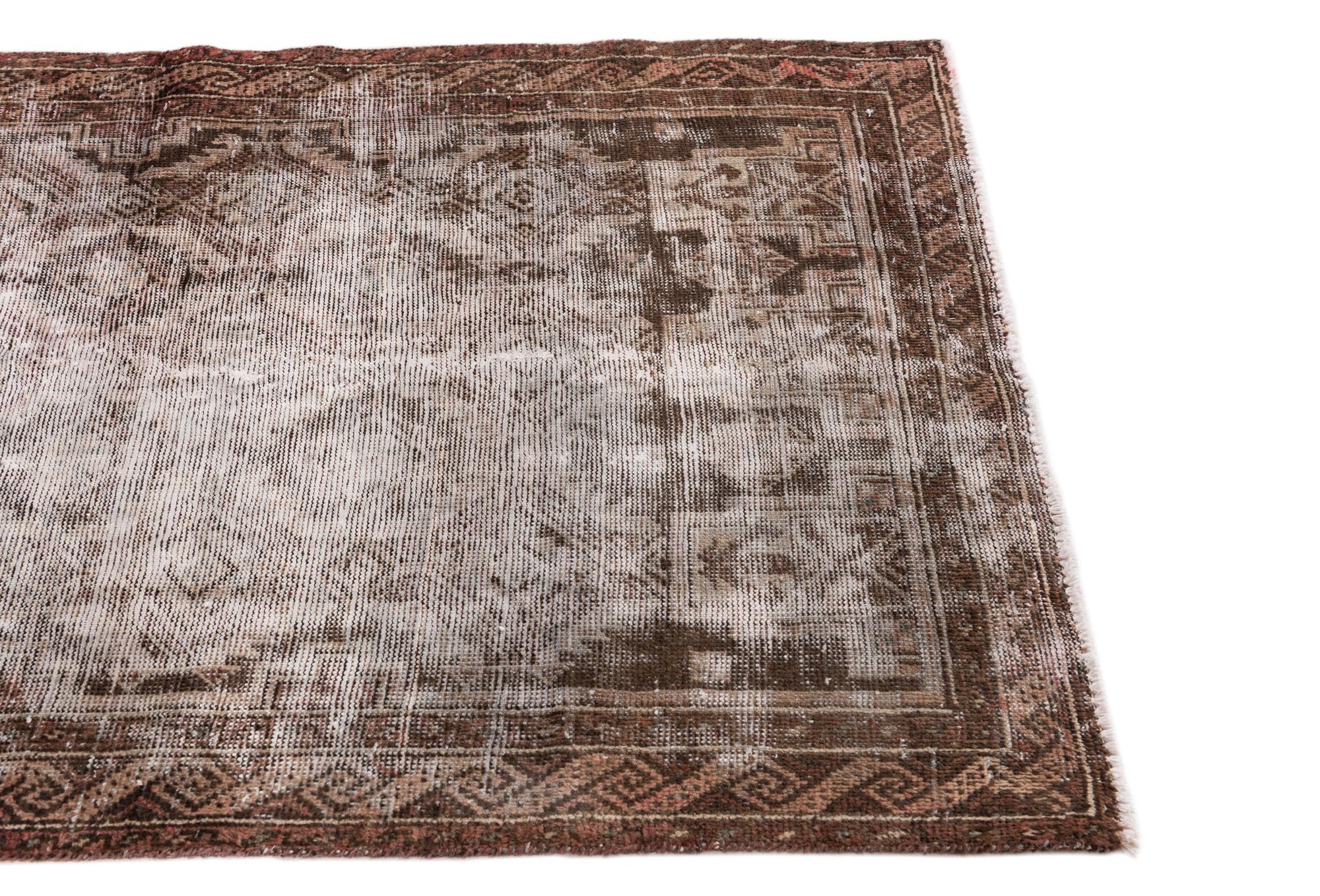 3' 7 x 6' 5 Hand Knotted Ultra Vintage Persian Wool Rug