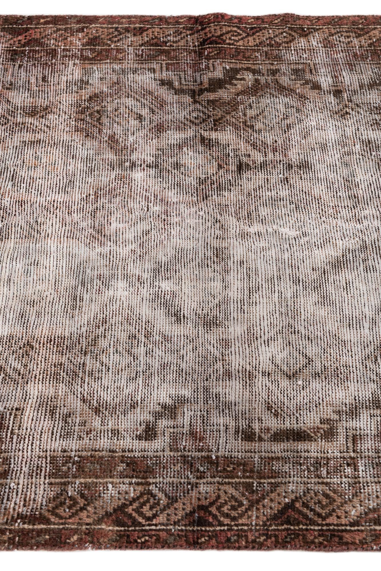 3' 7 x 6' 5 Hand Knotted Ultra Vintage Persian Wool Rug
