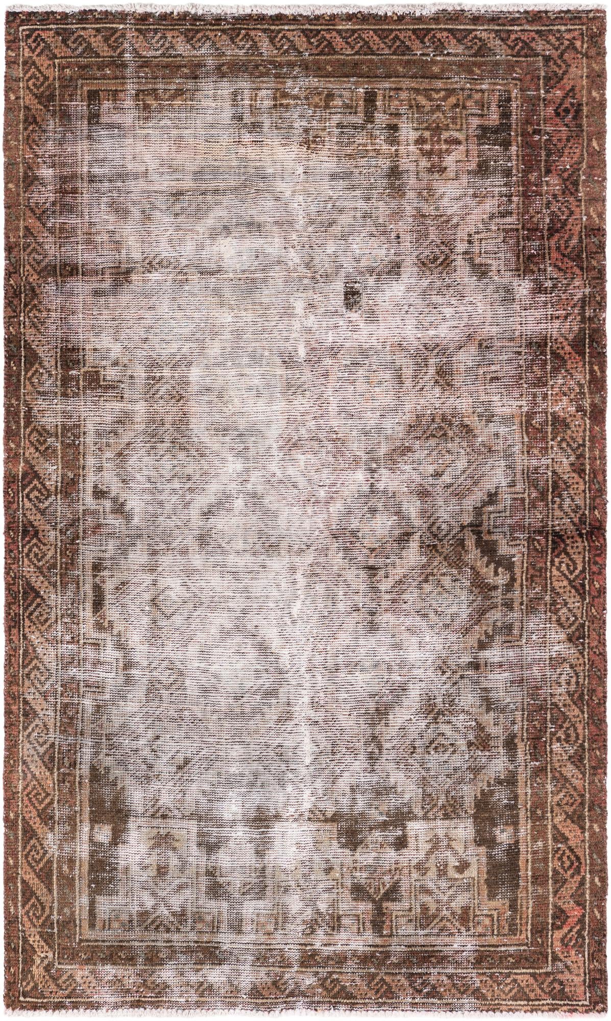 3' 7 x 6' 5 Hand Knotted Ultra Vintage Persian Wool Rug