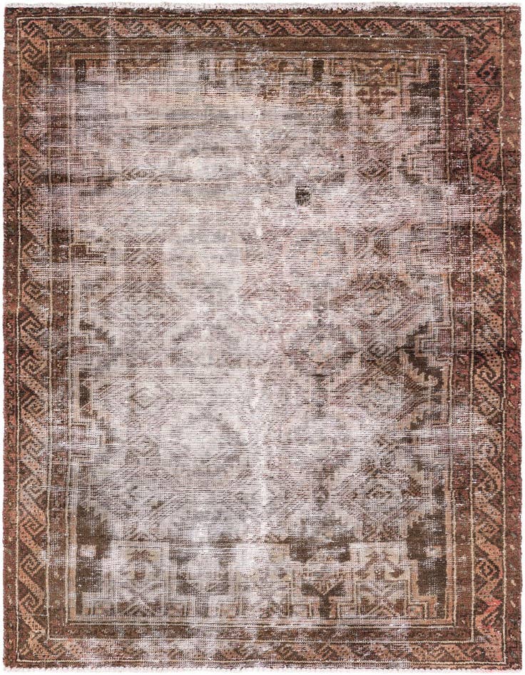 Detail image of 3' 7 x 6' 5 Hand Knotted Ultra Vintage Persian Wool Rug