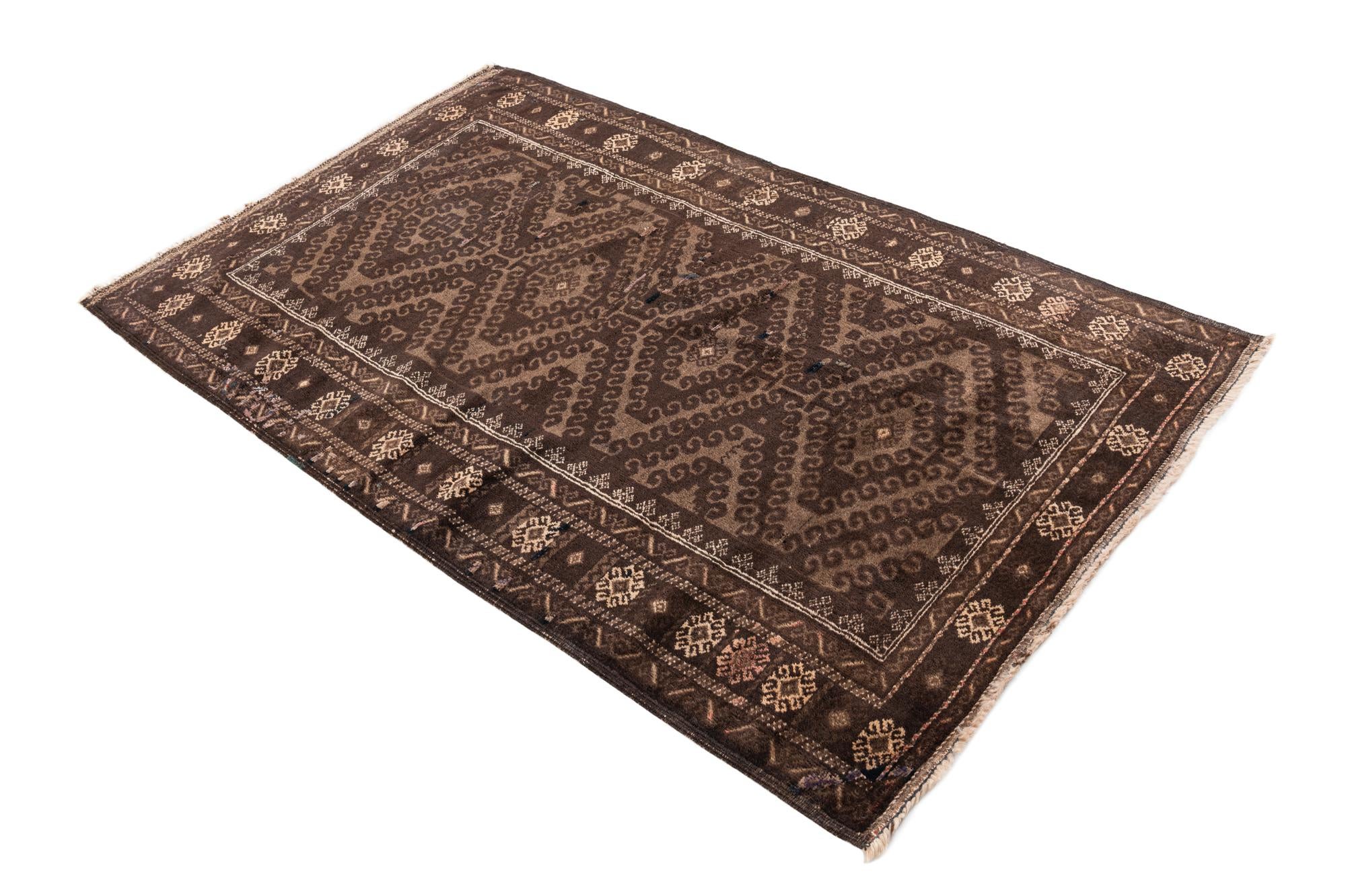 3' 9 x 6' Hand Knotted Ultra Vintage Persian Wool Rug
