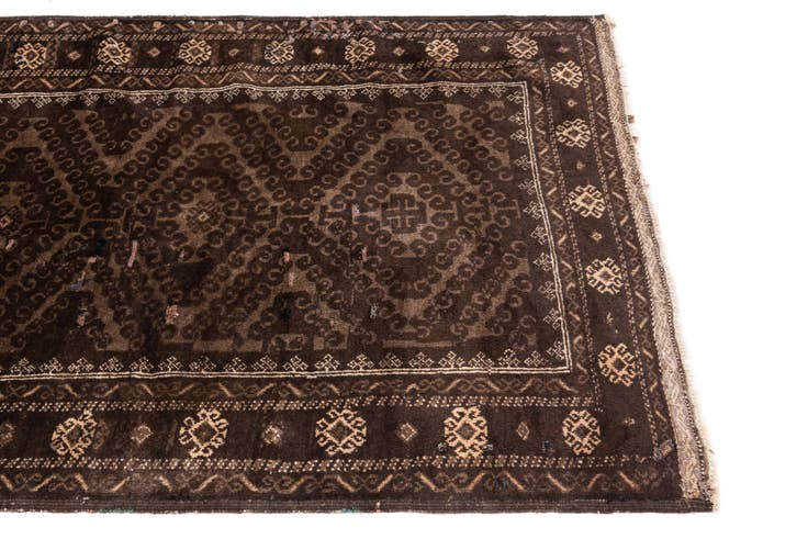 Detail image of 3' 9 x 6' Hand Knotted Ultra Vintage Persian Wool Rug