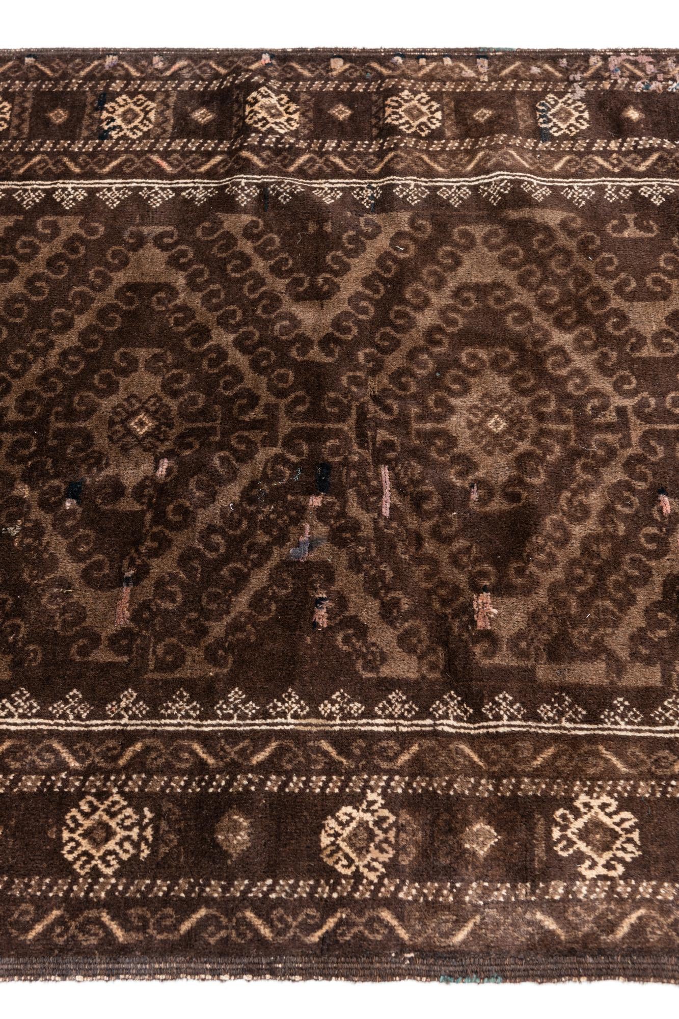 3' 9 x 6' Hand Knotted Ultra Vintage Persian Wool Rug
